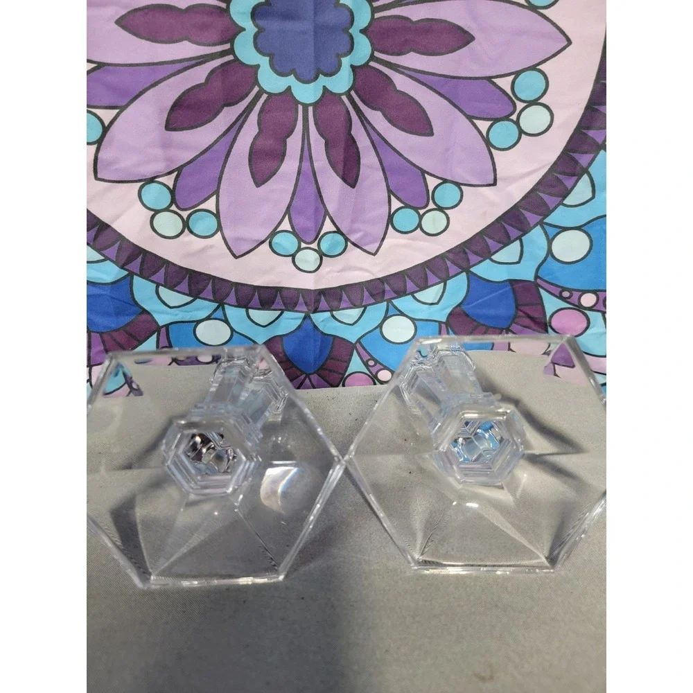 Vintage Tiffany & Co‎ Crystal Candlesticks Pair 8.25